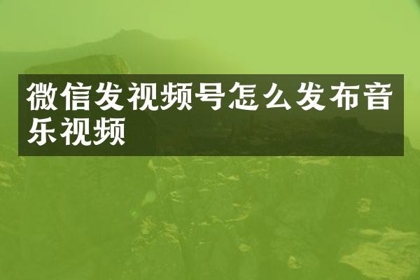 微信发视频号怎么发布音乐视频