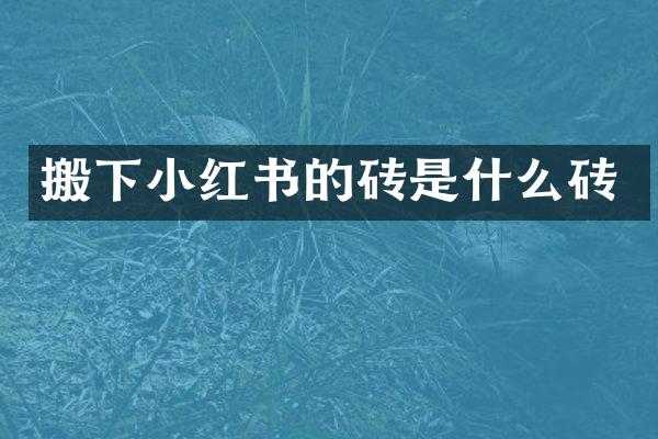 搬下小红书的砖是什么砖