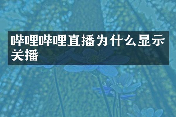 哔哩哔哩直播为什么显示关播