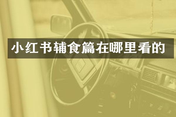 小红书辅食篇在哪里看的
