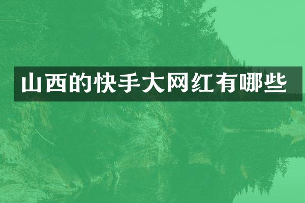 山西的快手大网红有哪些