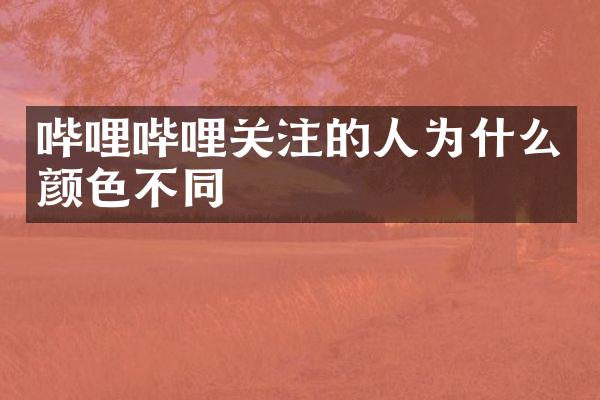 哔哩哔哩关注的人为什么颜色不同