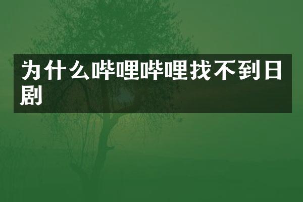 为什么哔哩哔哩找不到日剧