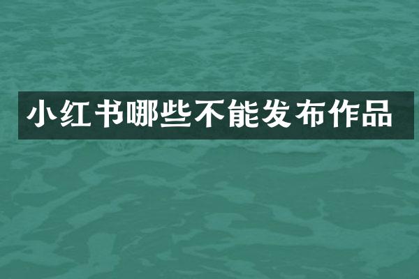 小红书哪些不能发布作品