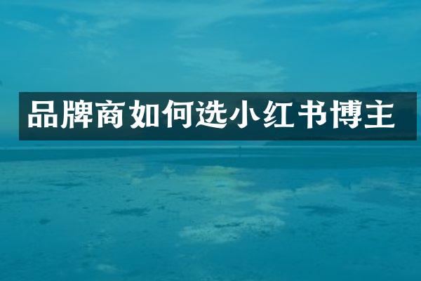 品牌商如何选小红书博主