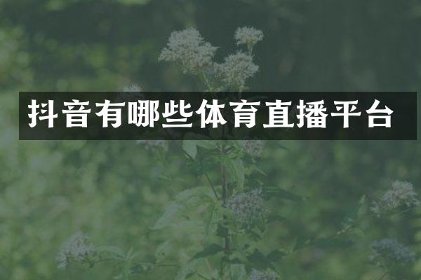 抖音有哪些体育直播平台