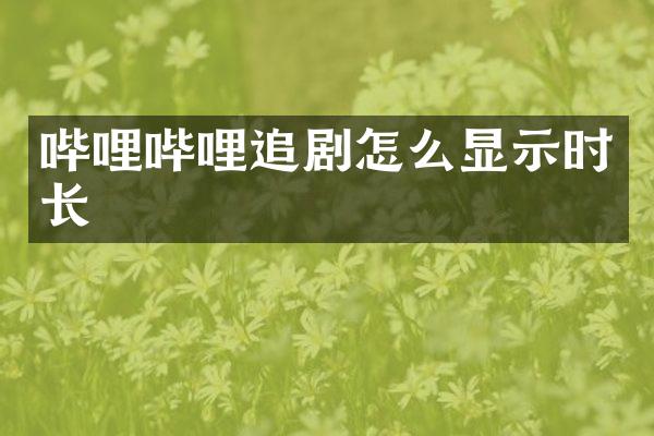 哔哩哔哩追剧怎么显示时长