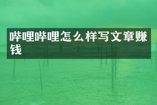 哔哩哔哩怎么样写文章赚钱