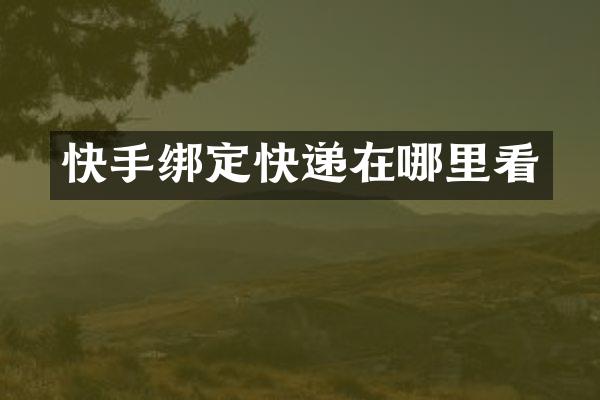 快手绑定快递在哪里看