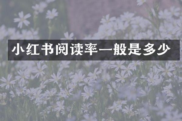 小红书阅读率一般是多少