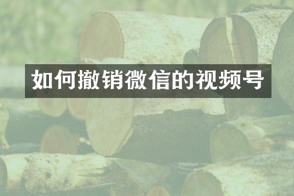 如何撤销微信的视频号