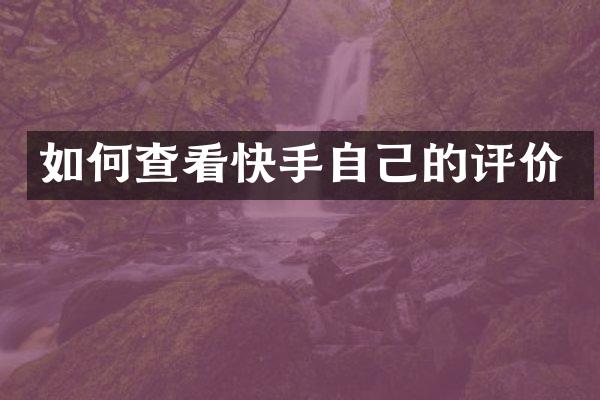如何查看快手自己的评价