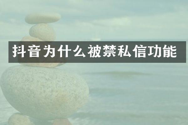 抖音为什么被禁私信功能