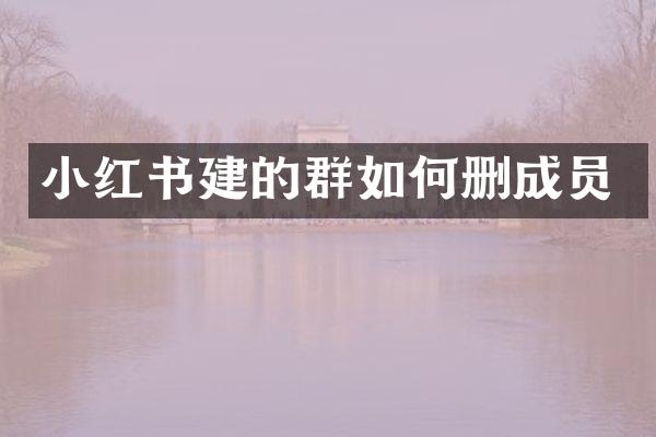 小红书建的群如何删成员