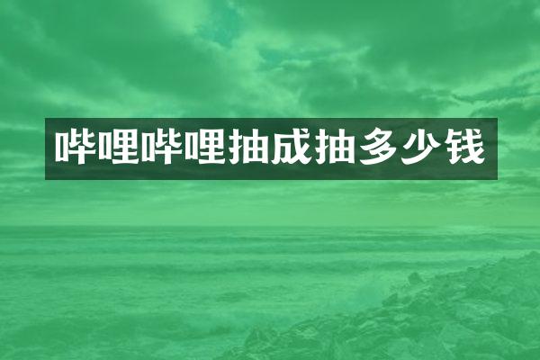 哔哩哔哩抽成抽多少钱