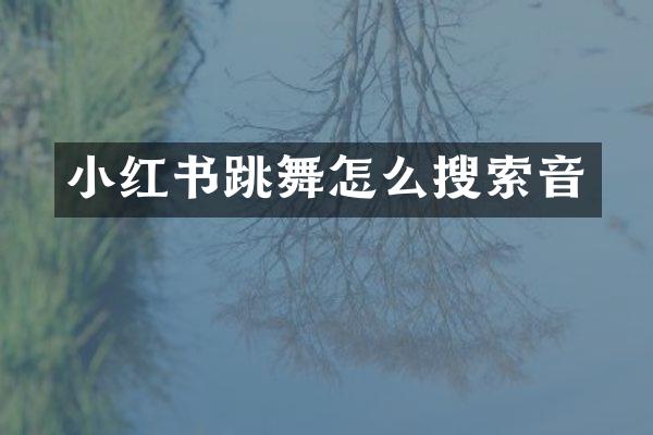 小红书跳舞怎么搜索音