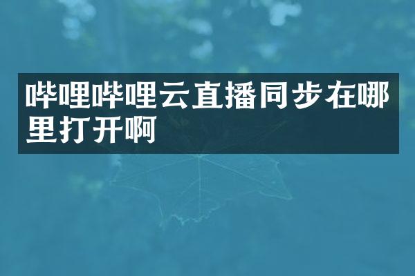 哔哩哔哩云直播同步在哪里打开啊
