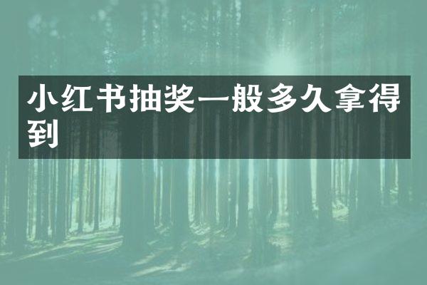 小红书抽奖一般多久拿得到