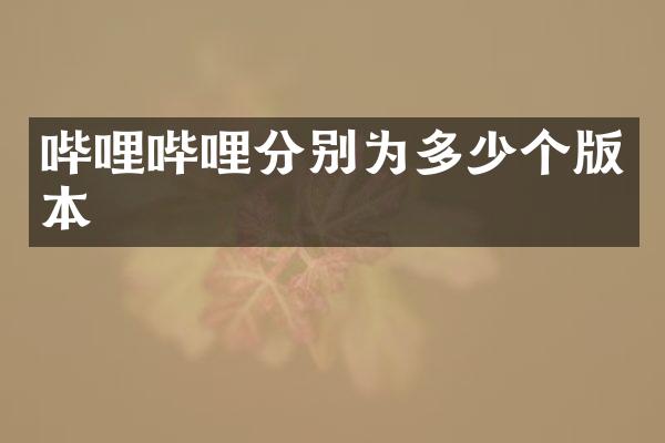 哔哩哔哩分别为多少个版本