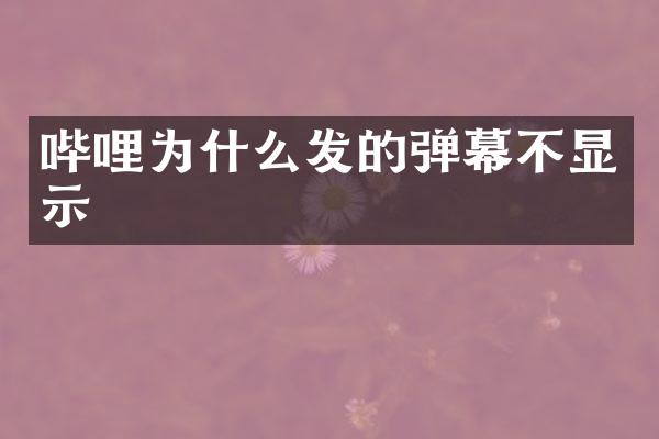 哔哩为什么发的弹幕不显示