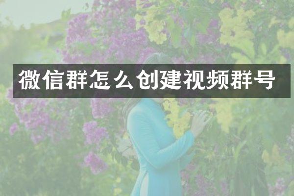 微信群怎么创建视频群号