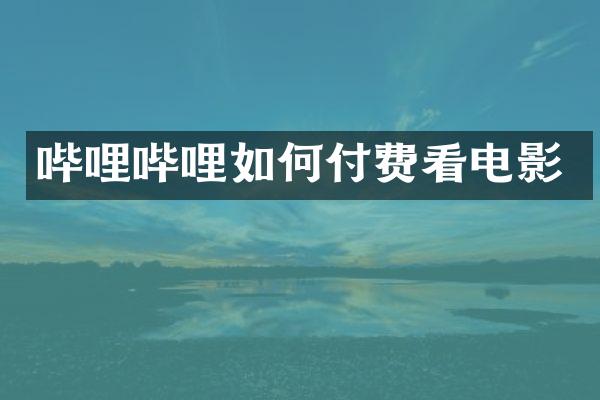 哔哩哔哩如何付费看电影