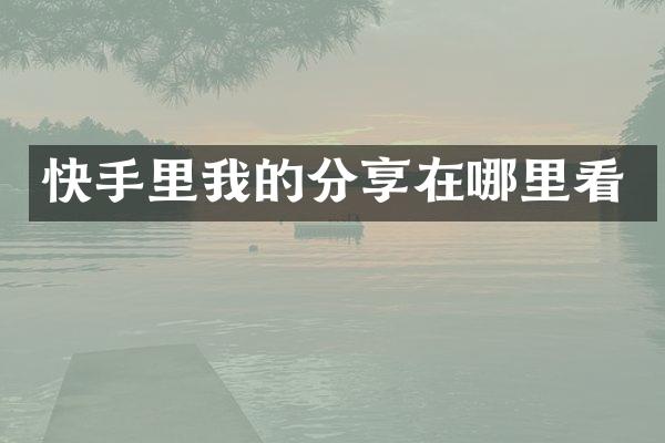 快手里我的分享在哪里看