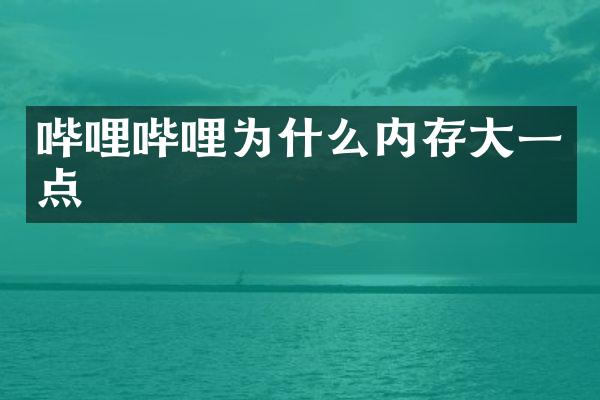 哔哩哔哩为什么内存大一点
