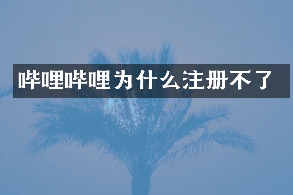 哔哩哔哩为什么注册不了