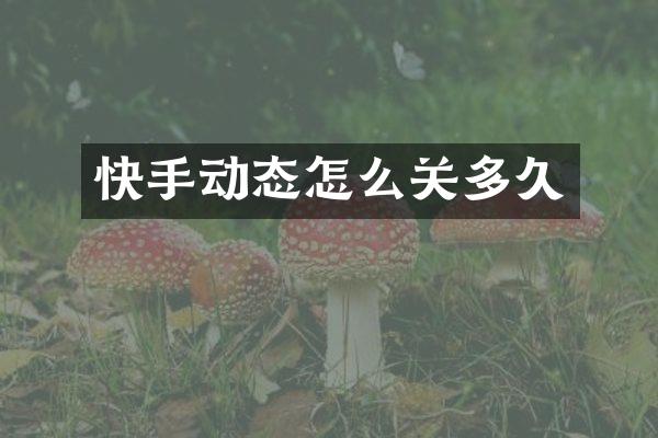 快手动态怎么关多久