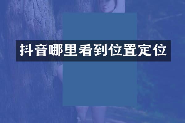 抖音哪里看到位置定位