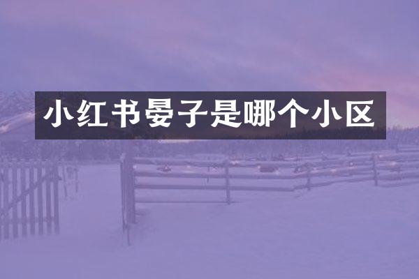 小红书晏子是哪个小区