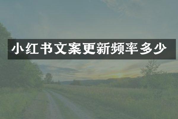 小红书文案更新频率多少