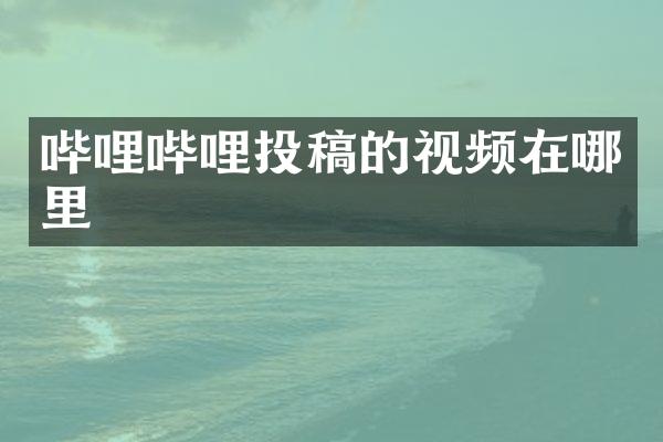哔哩哔哩投稿的视频在哪里