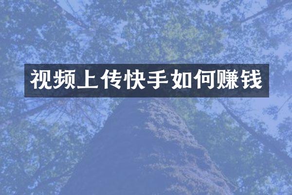 视频上传快手如何赚钱