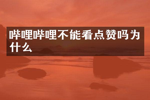 哔哩哔哩不能看点赞吗为什么