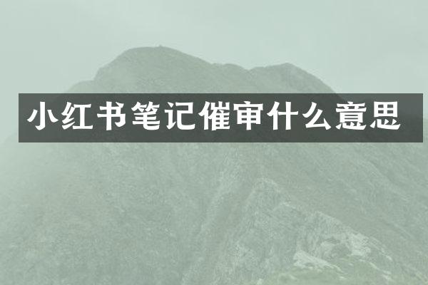 小红书笔记催审什么意思
