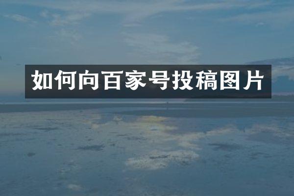 如何向百家号投稿图片