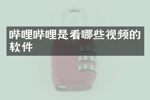 哔哩哔哩是看哪些视频的软件