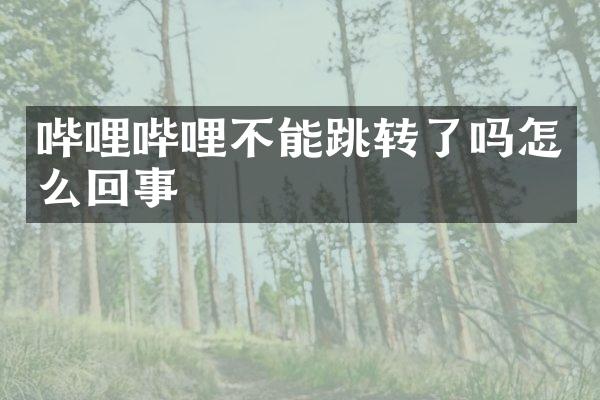 哔哩哔哩不能跳转了吗怎么回事