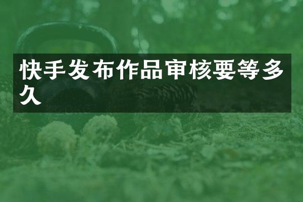 快手发布作品审核要等多久