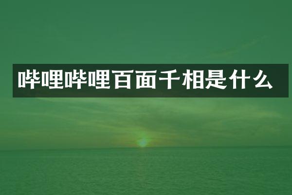 哔哩哔哩百面千相是什么
