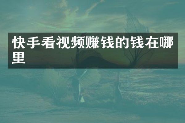快手看视频赚钱的钱在哪里