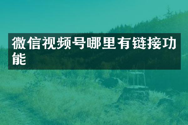 微信视频号哪里有链接功能