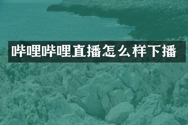 哔哩哔哩直播怎么样下播