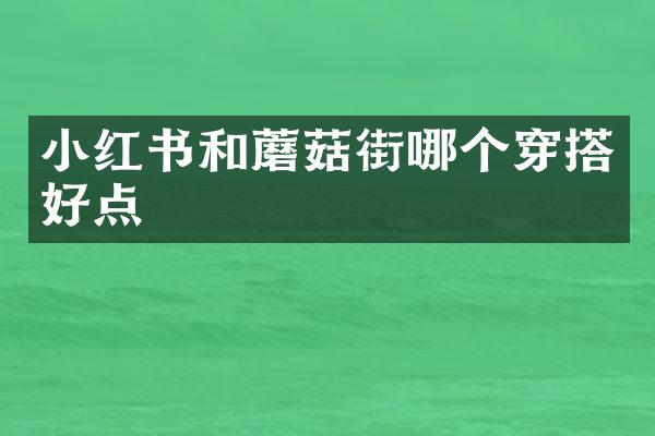 小红书和蘑菇街哪个穿搭好点