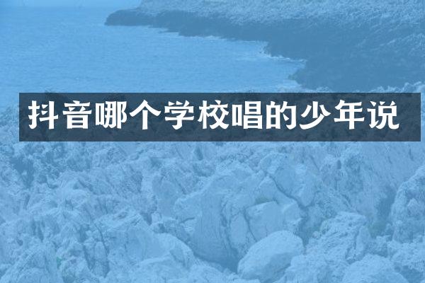 抖音哪个学校唱的少年说