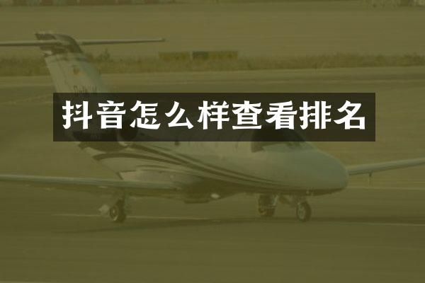 抖音怎么样查看排名