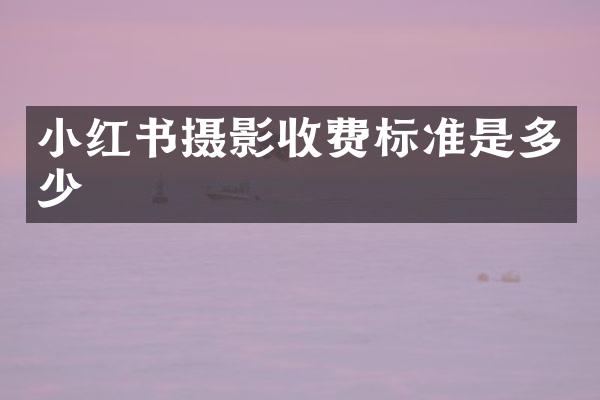 小红书摄影收费标准是多少