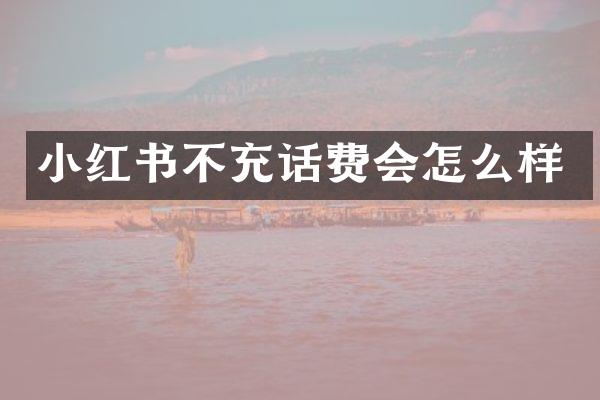 小红书不充话费会怎么样